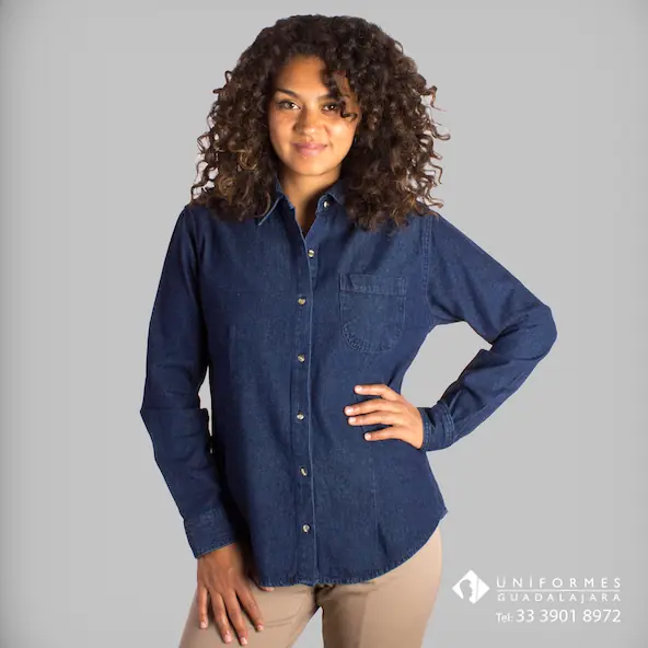 Camisa de mezclilla industrial 7.5 onzas Mezclilla de trabajo uniformes Guadalajara