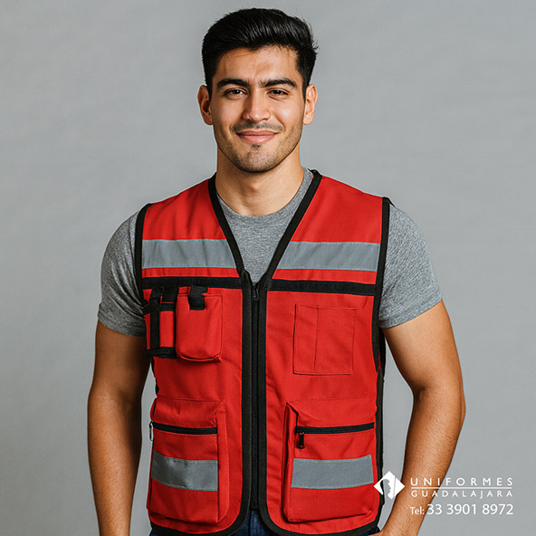 Chaleco de brigadista cintas reflejantes Guadalajara México