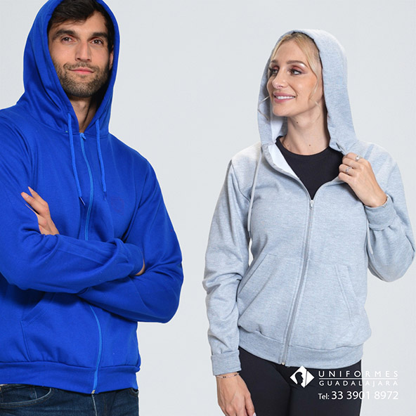 Hoodie sudadera con cierre y capucha bordado logotipo fabrica