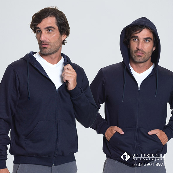 Sudaderas negras cierre capucha mayoreo impresión logotipo Guadalajara